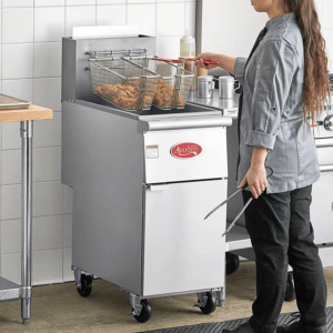 Stainless Steel Liquid Propane Floor Fryer - 120,000 BTU