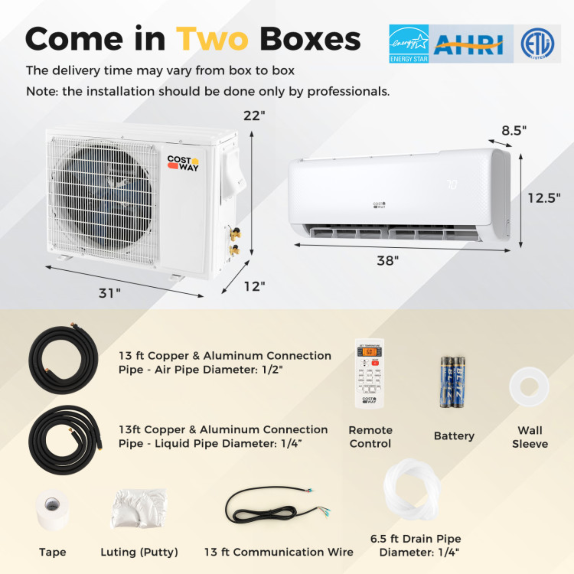 18K BTU Ductless Mini Split AC & Heat Pump - Image 2