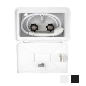 Exterior RV & Cargo Trailer Shower Box with Hot & Cold Faucet