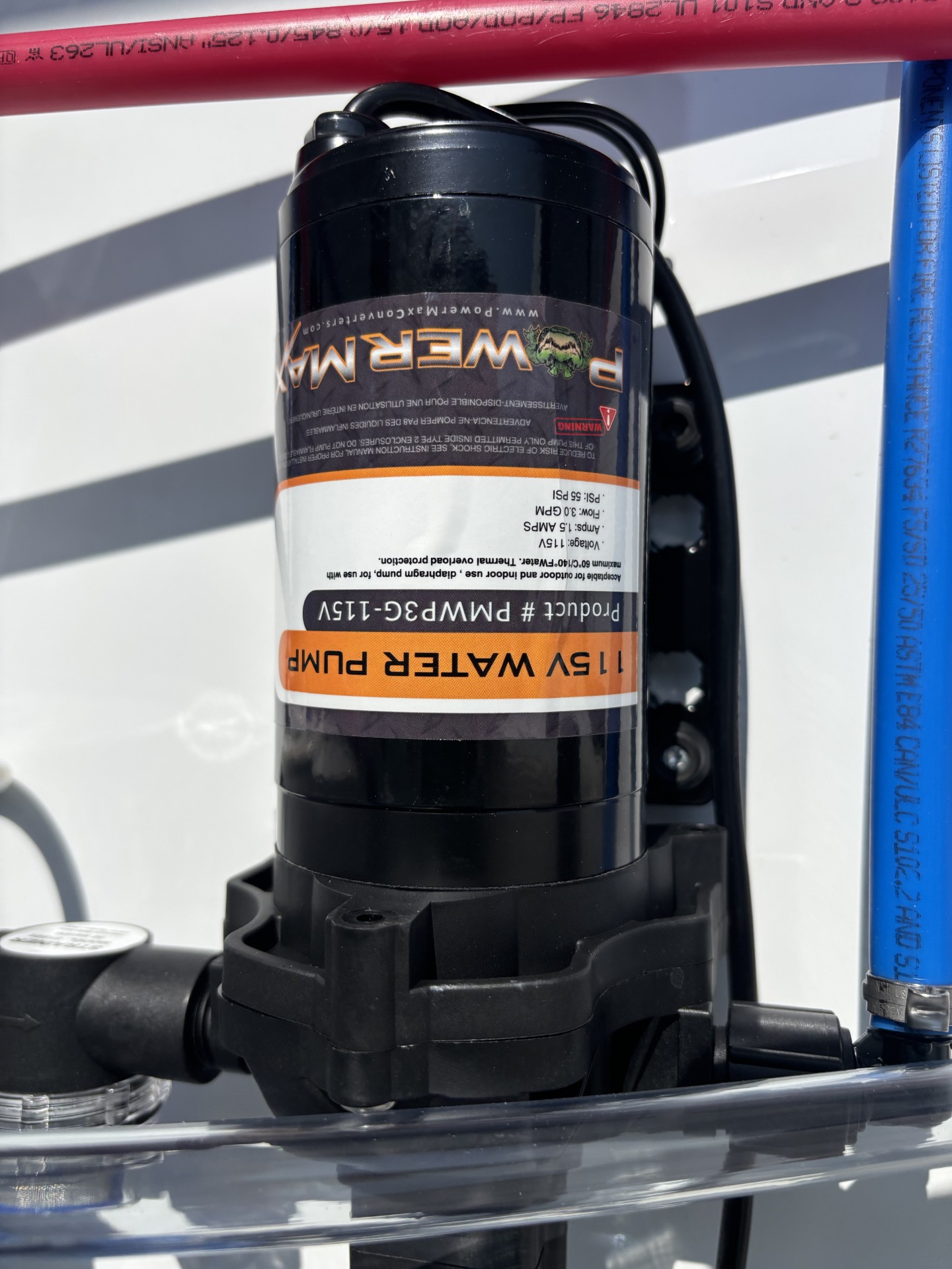PowerMax 115V Fresh Water Pump for RV, Concession & Food Trailer Sinks - Image 2