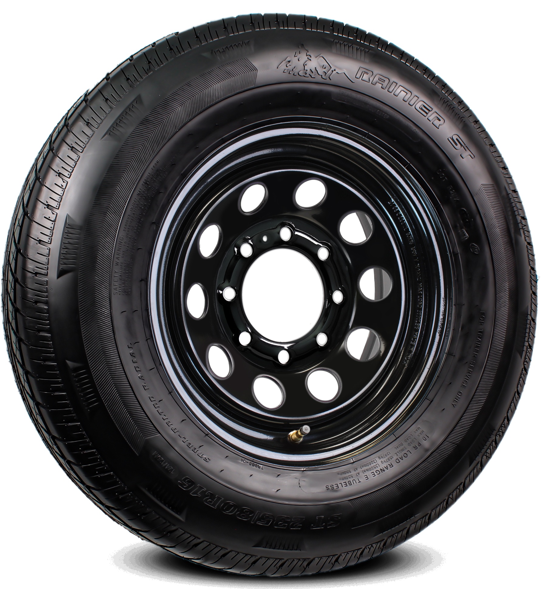 Mastertrack ST235/80R16 Load Range E Trailer Tire & 16×6 Black Mod Wheel
